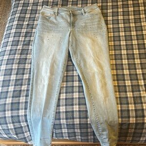 Inc Denim Jean, size 14 with front silver accent